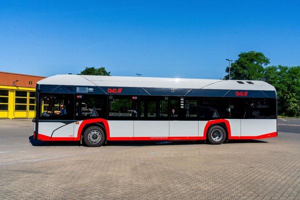 Wasserstoffbus der DVG auf dem Betriebshof Unkelstein in Duisburg