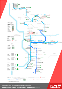 Karte der barrierefreien DVG-Bahnhaltestellen in Duisburg