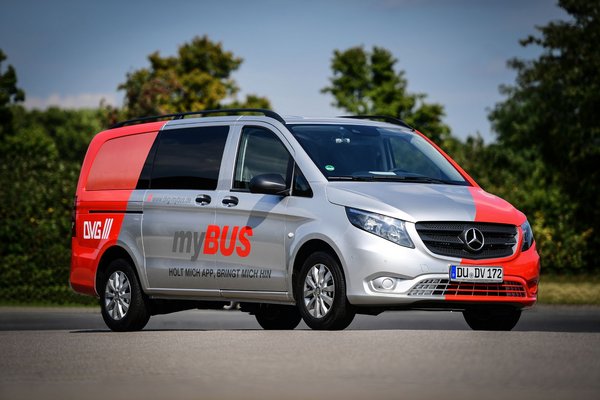 myBUS-Kleinbus der DVG auf dem Betriebshof Unkelstein in Duisburg