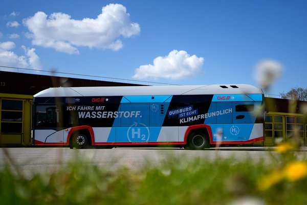 Wasserstoffbus der DVG auf dem Betriebshof Unkelstein in Duisburg