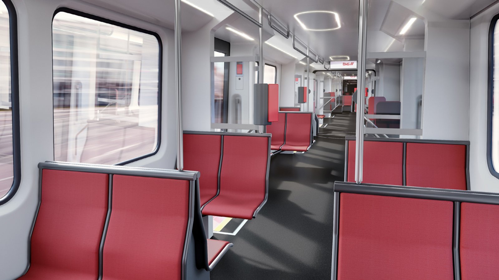 Visualisierung des Innenraums der neuen U79-Stadtbahn